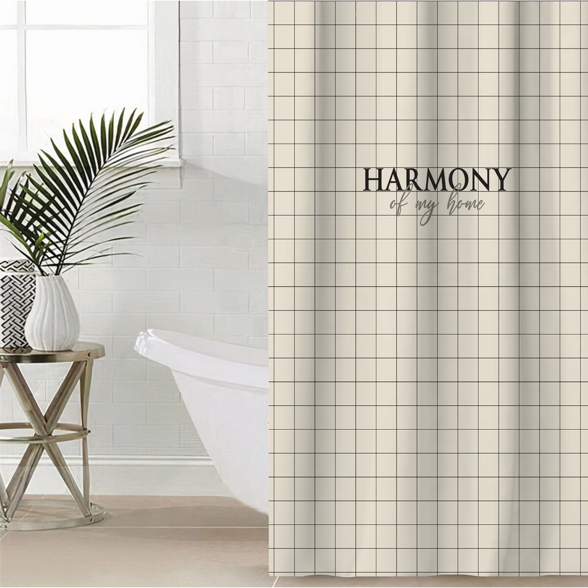 Штора для ванной этель harmony 145 х 180 см, полиэстер Этель, цвет черный