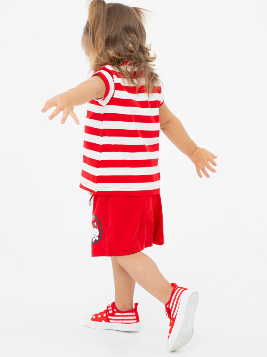 Комплект трикотажный фуфайка футболка шорты PLAYTODAY, размер рост 80 см, цвет красный 02511357 - фото 5