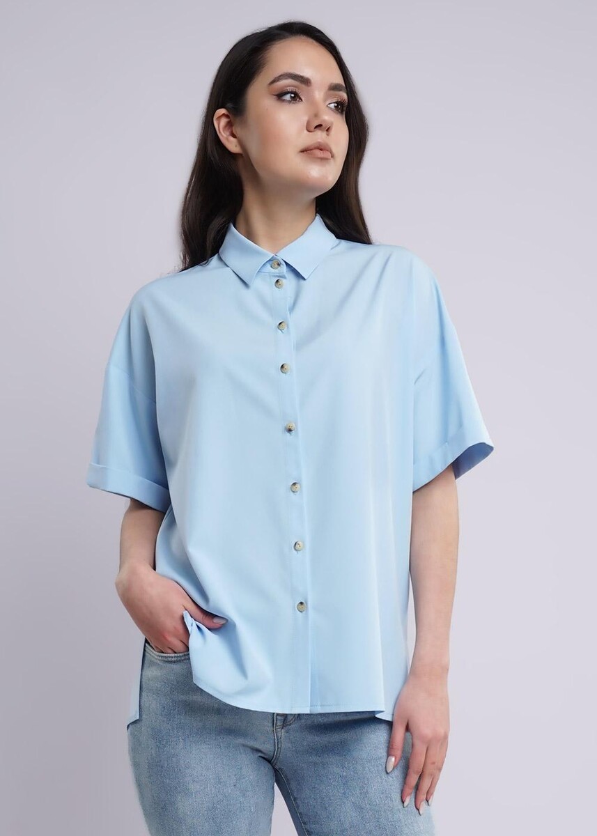 Блузка рубашка CLEVER, размер 42, цвет голубой 02513044 - фото 1