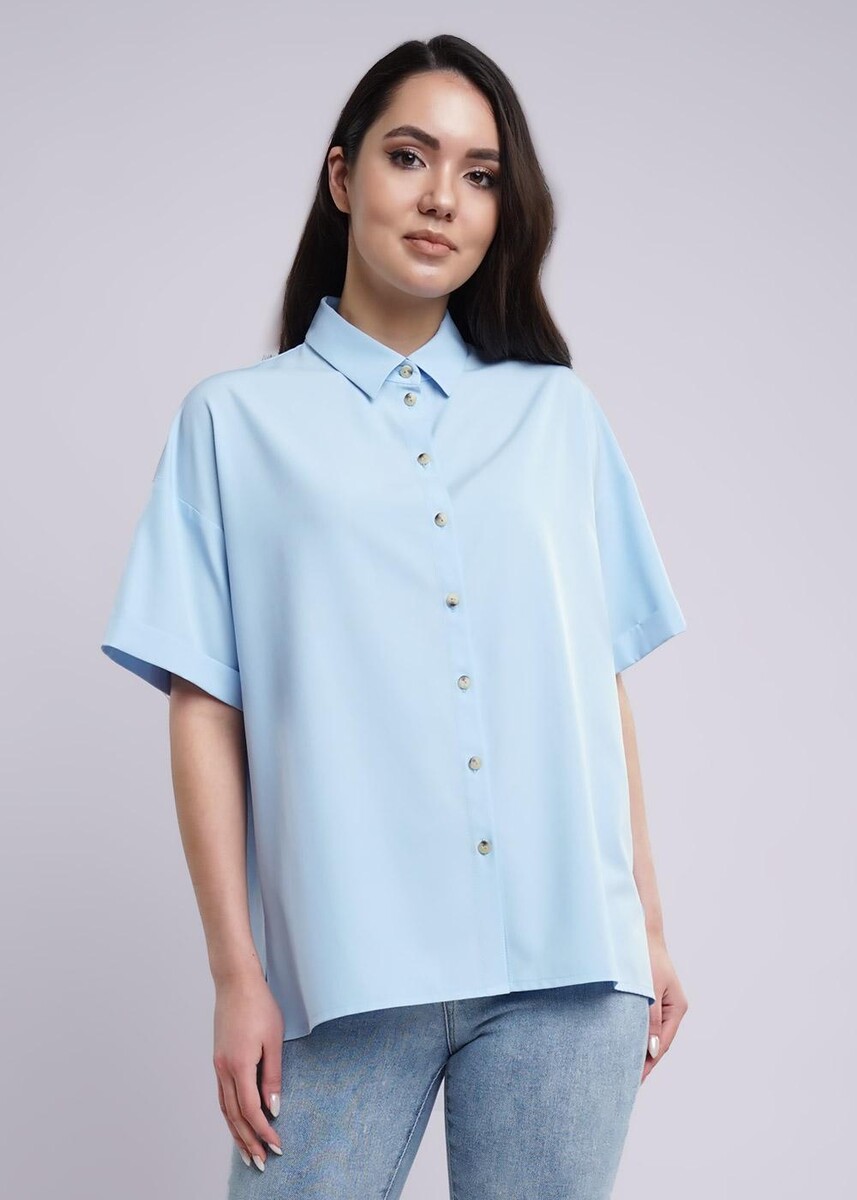 Блузка рубашка CLEVER, размер 42, цвет голубой 02513044 - фото 3