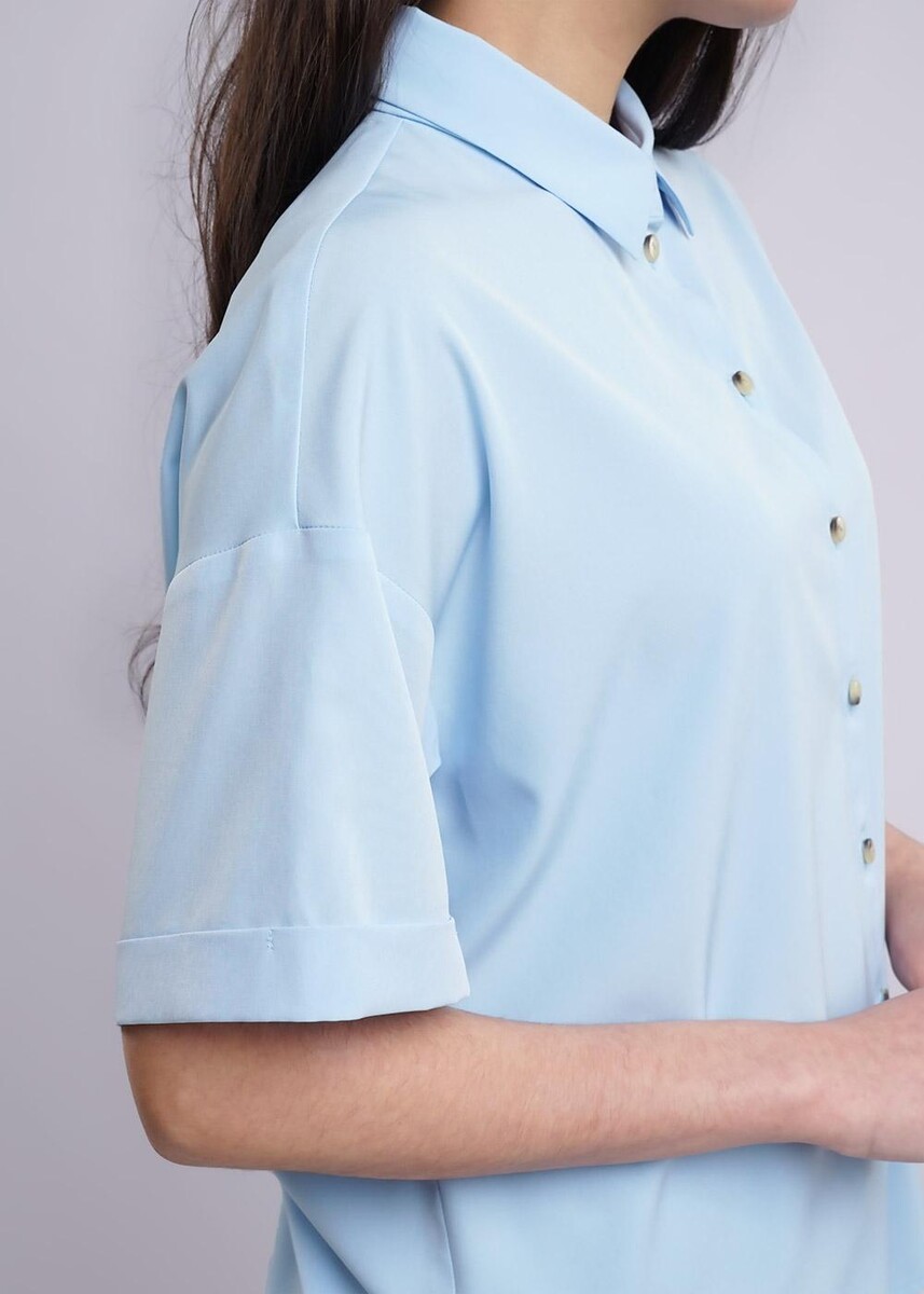Блузка рубашка CLEVER, размер 42, цвет голубой 02513044 - фото 4
