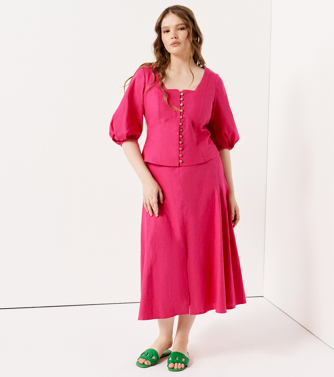 Комплект женский (блузка, юбка) Panda, размер 46, цвет розовый 02528540 - фото 1