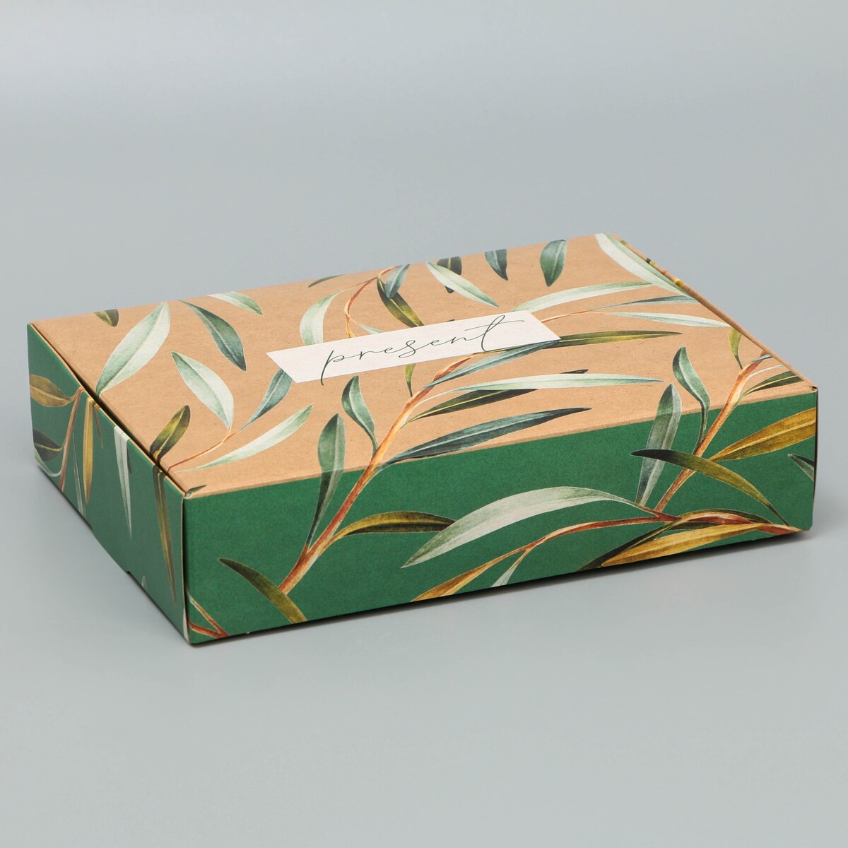 Коробка подарочная складная с крафт оборотом, упаковка, коробка для десерта крафт 10 х 10 х 6 5 см