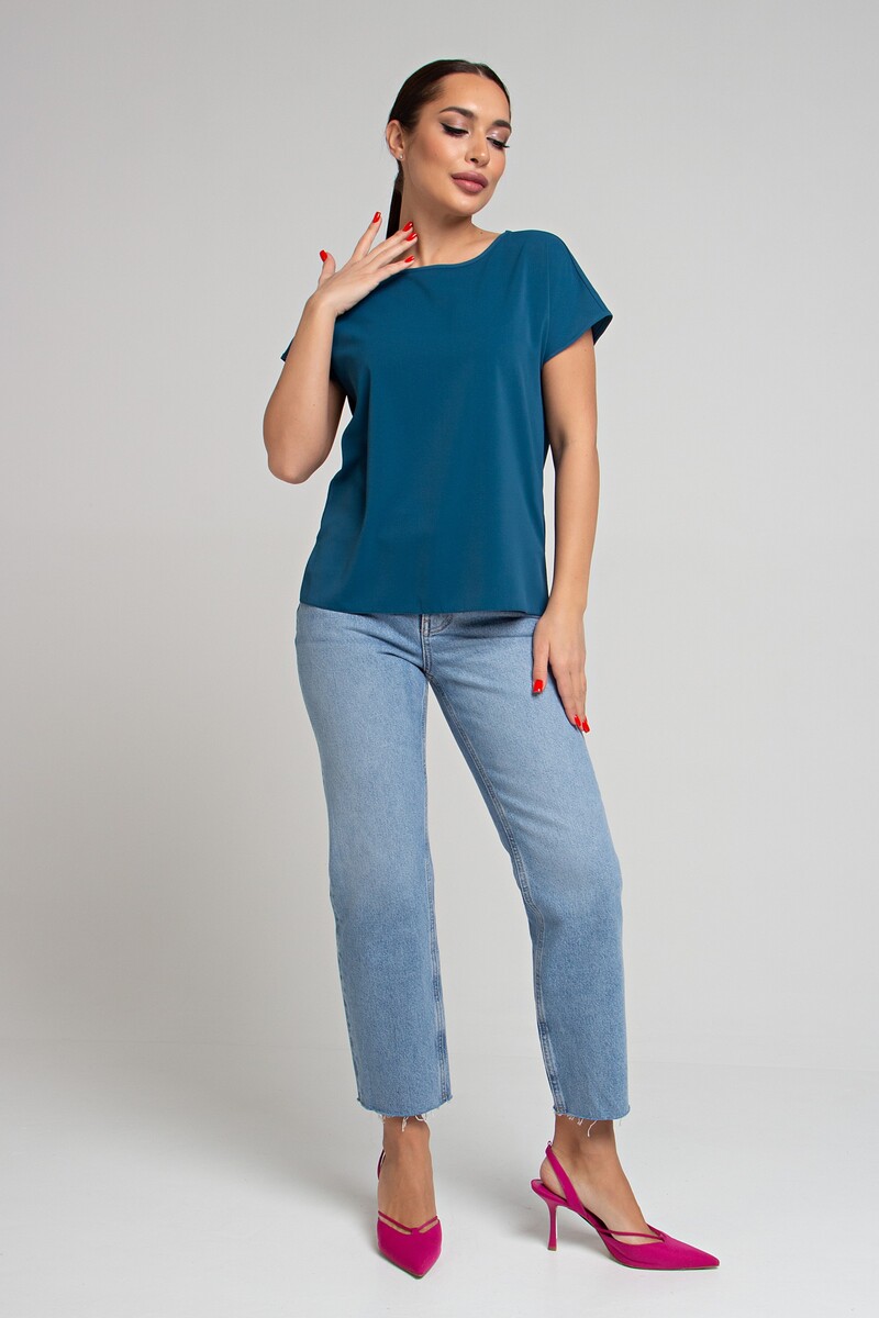 Блузка SEZONI, размер 42, цвет бирюзовый 02532157 - фото 2