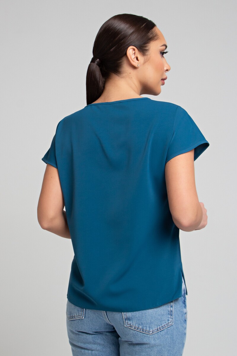 Блузка SEZONI, размер 42, цвет бирюзовый 02532157 - фото 3