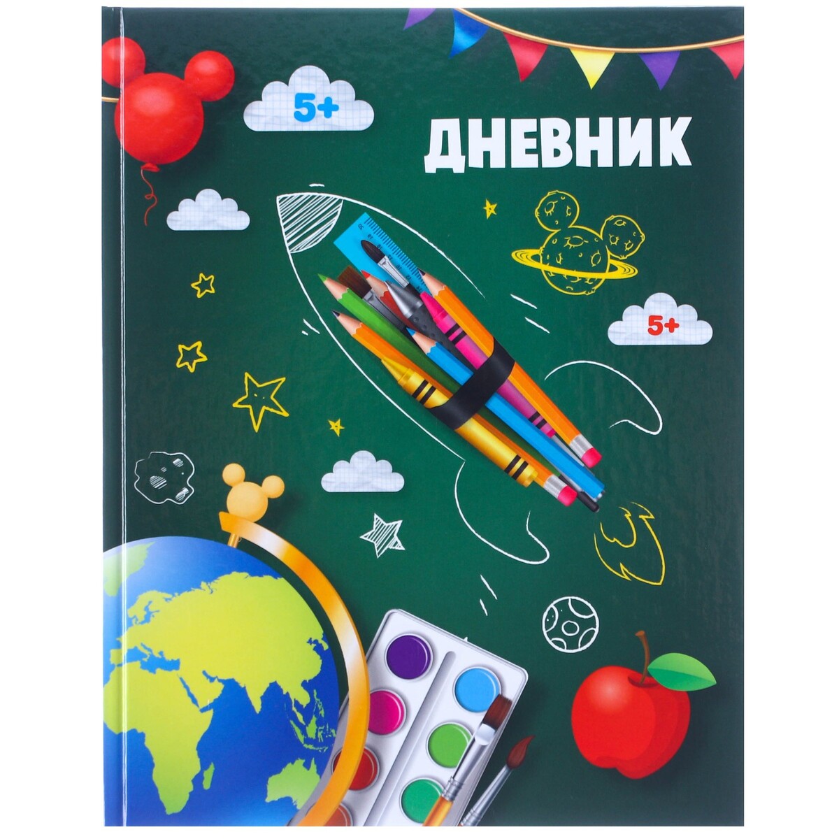 

Дневник для 1-11 класса в твердой обложке, 40 л. микки маус, Зеленый