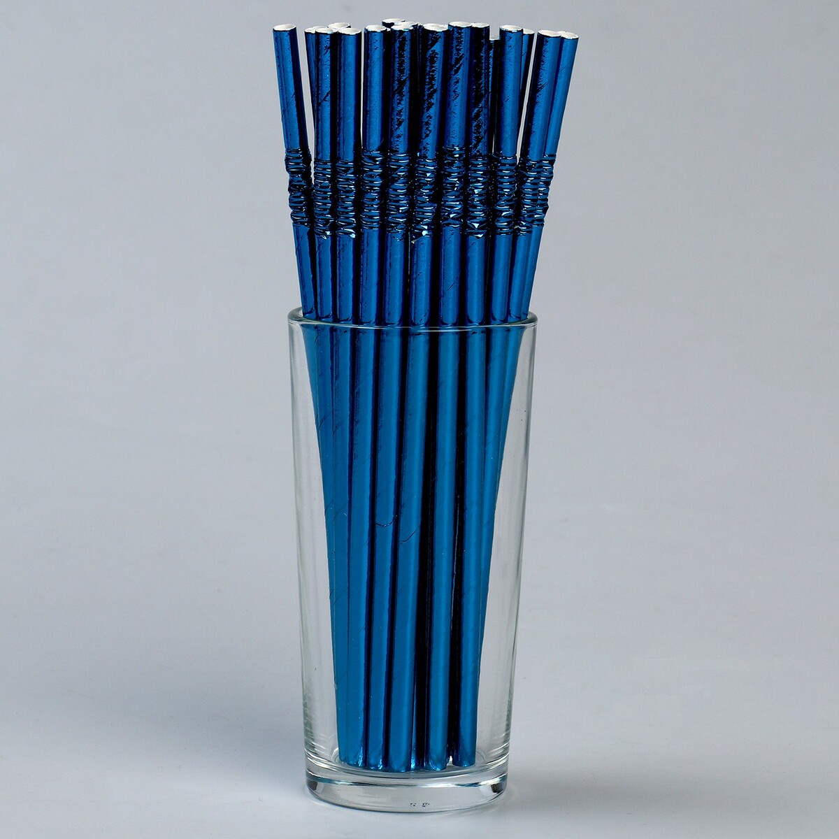 Трубочки для коктейля с гофрой, в наборе 25 штук, цвет синий трубочки одноразовые для коктейля доляна 0 5×21 см 50 шт с гофрой в полоску