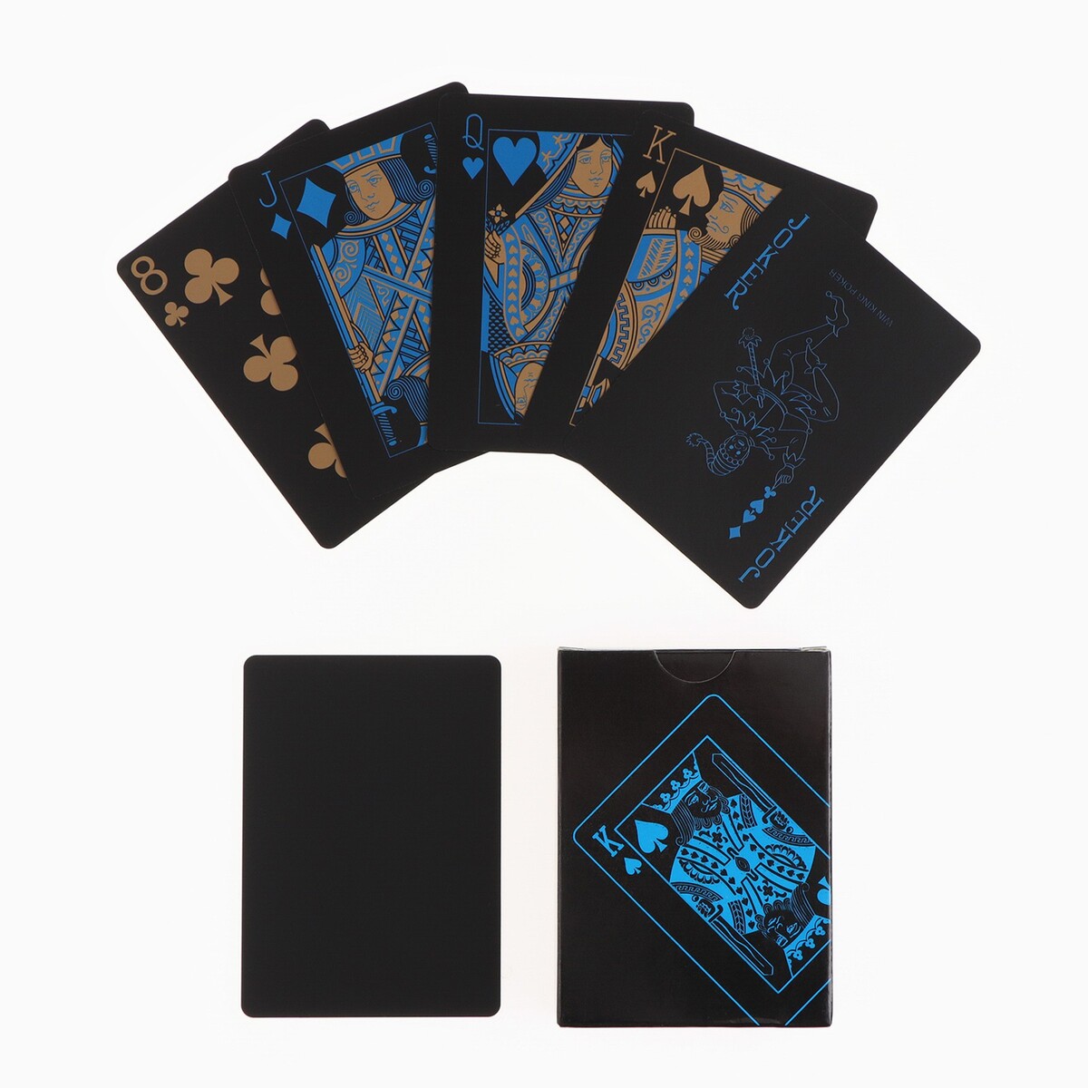 Карты игральные пластиковые, 54 шт, 30 мкм, 6.5 х 9 х 2 см карты игральные пластиковые flyhorse 54 шт 23 мкм синие 5 6 х 8 6 см