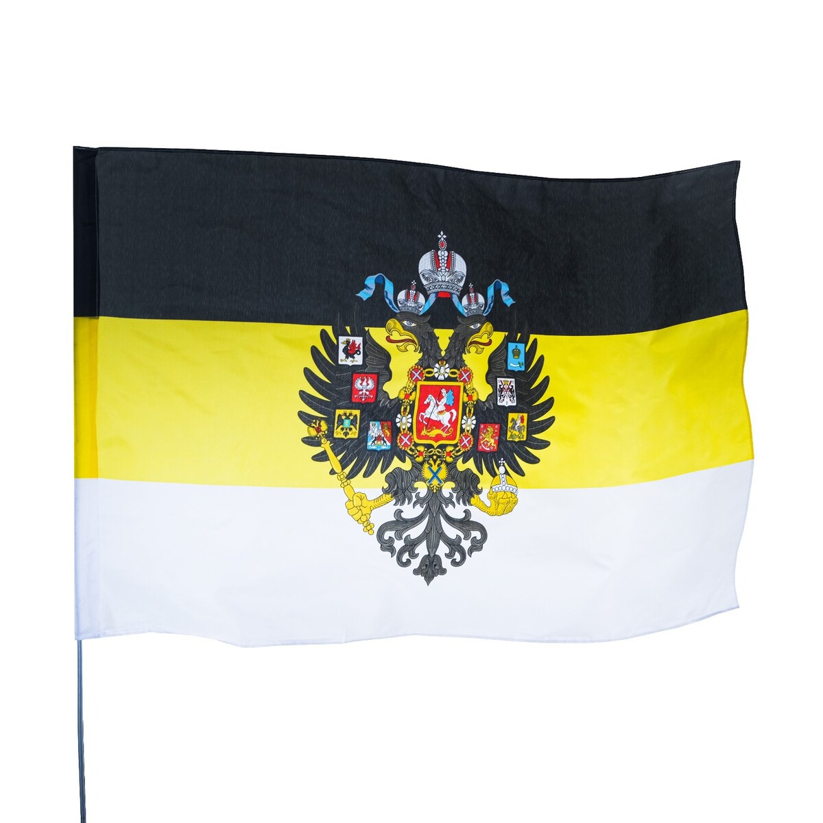 Флаг российской империи с гербом, 135 х 90 см, полиэстер, без древка запределье осколок империи