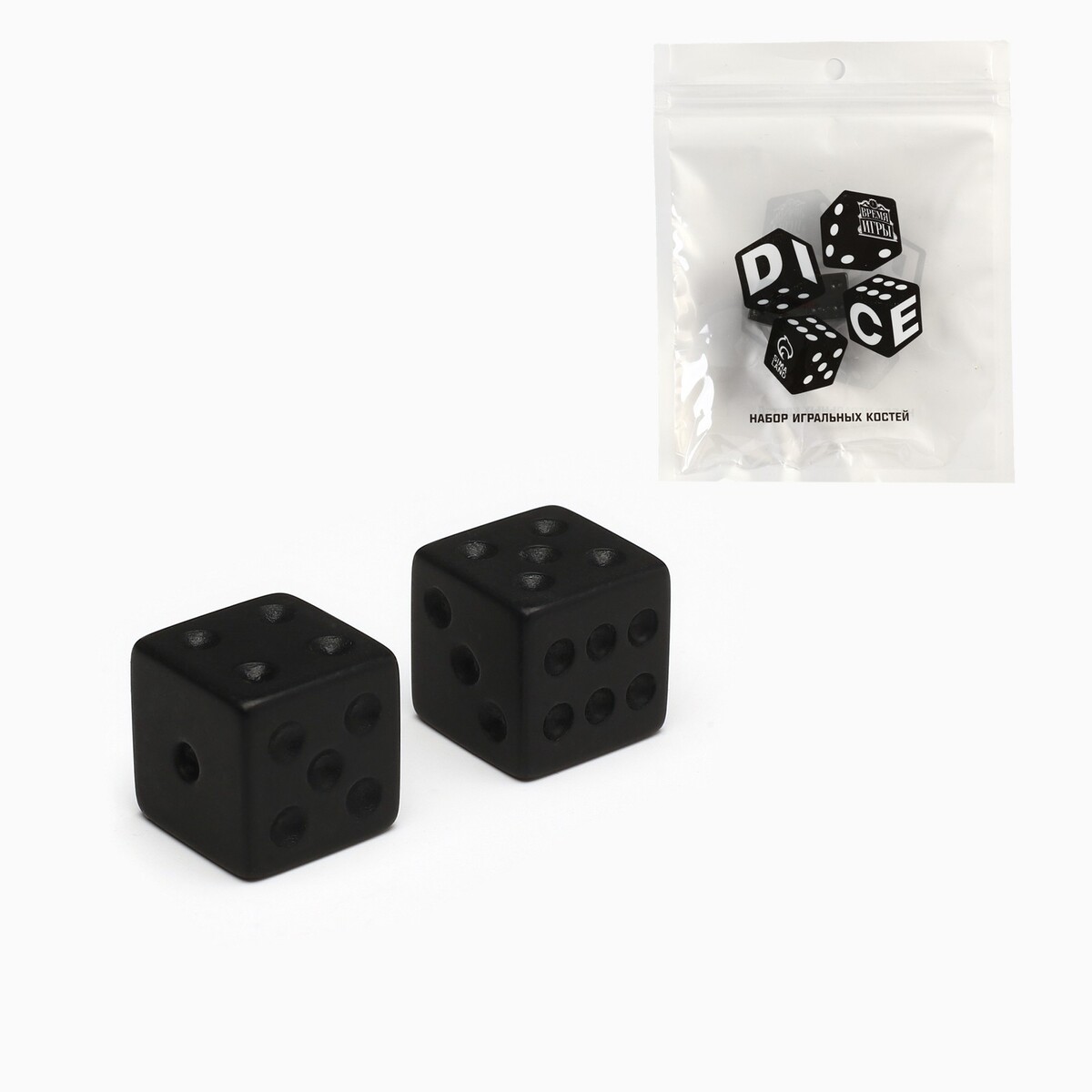 Кубики игральные Время игры, цвет черный 02562416 - фото 1