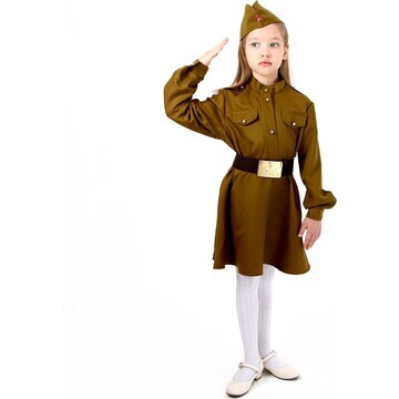 Карнавальный костюм военного: платье,дл.