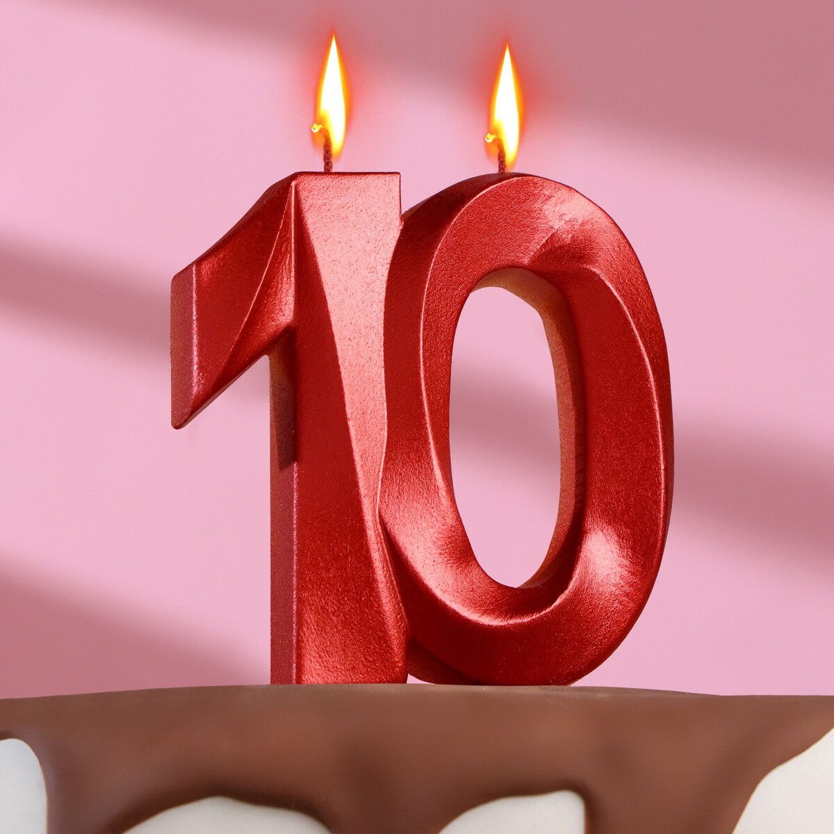 Свеча в торт юбилейная свеча в торт грань цифра 7 красный металлик 7 8 см