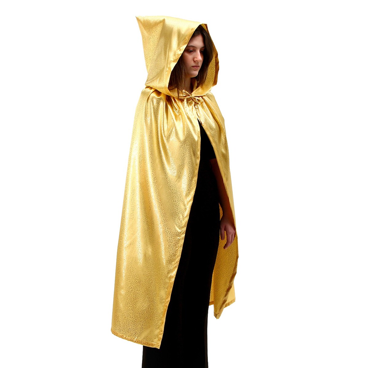 Карнавальный плащ взрослый,атлас,цвет золото с завитком длина 120см карнавальный аксессуар перчатки золото искусственная кожа