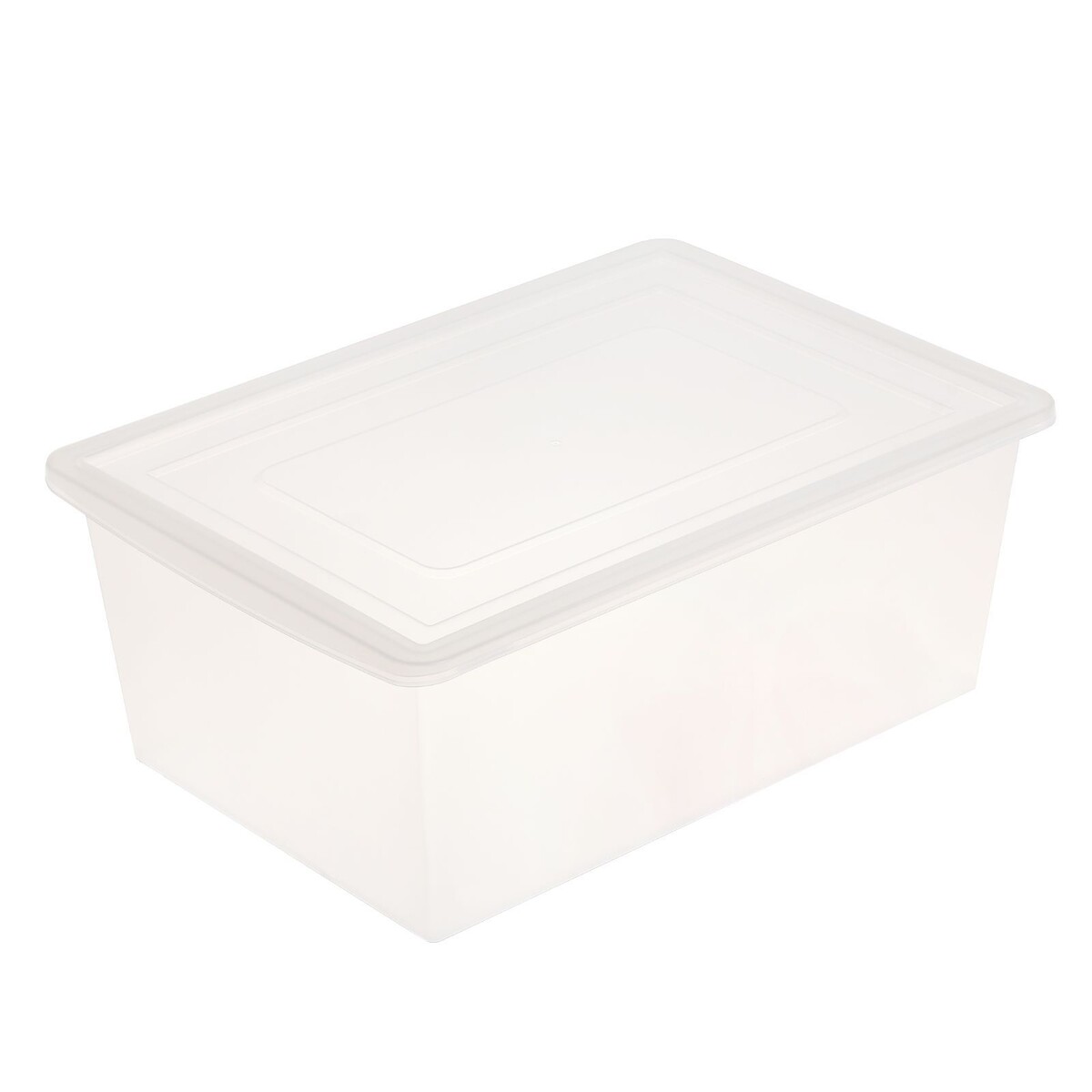 Ящик универсальный для хранения с крышкой, объем 30л, цвет прозрачно-матовый бусина акварель прозрачно красный