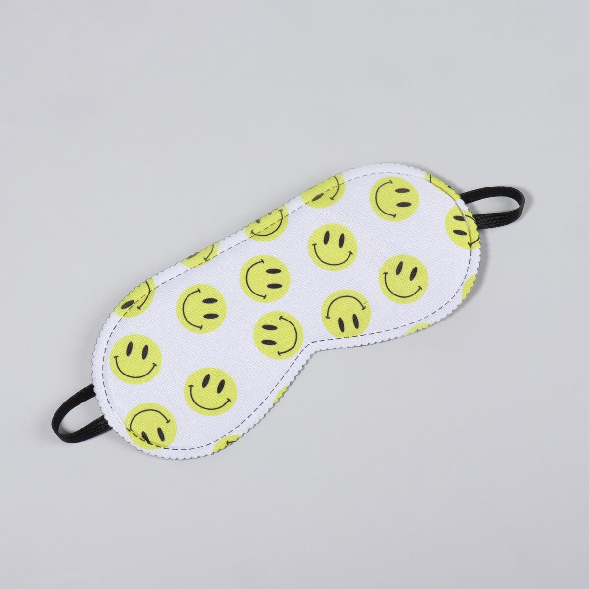 Маска для сна good vibes, 19 × 8,5 см, резинка одинарная, цвет белый/желтый карнавальная маска с узором с ком белый