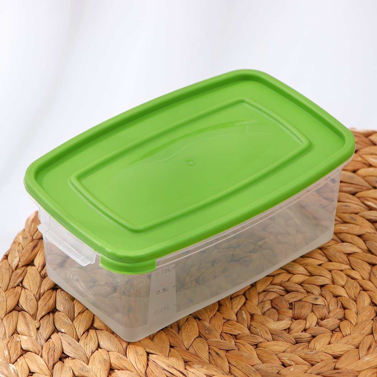 фото Набор контейнеров пищевых ricco, 3 шт: 1 л, 18,5×12×7 см, прямоугольные, цвет зеленый