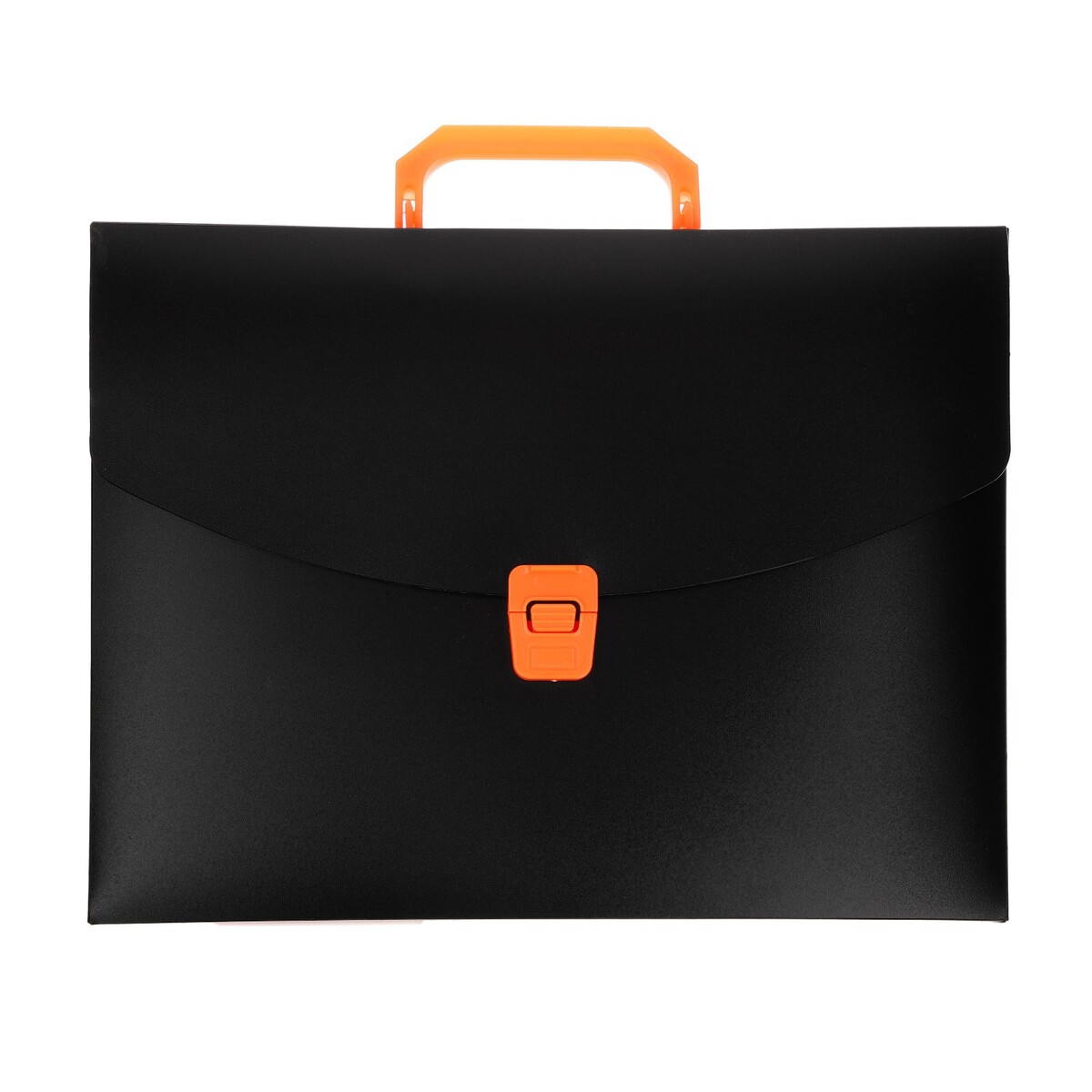 Папка портфель а4, 700 мкм, 1 отделение, calligrata, черный с оранжевыми элементами отделки отражатель декоративный пластик разъемный 2 шт d16 мм индивидуальная упаковка masterprof ис 130726