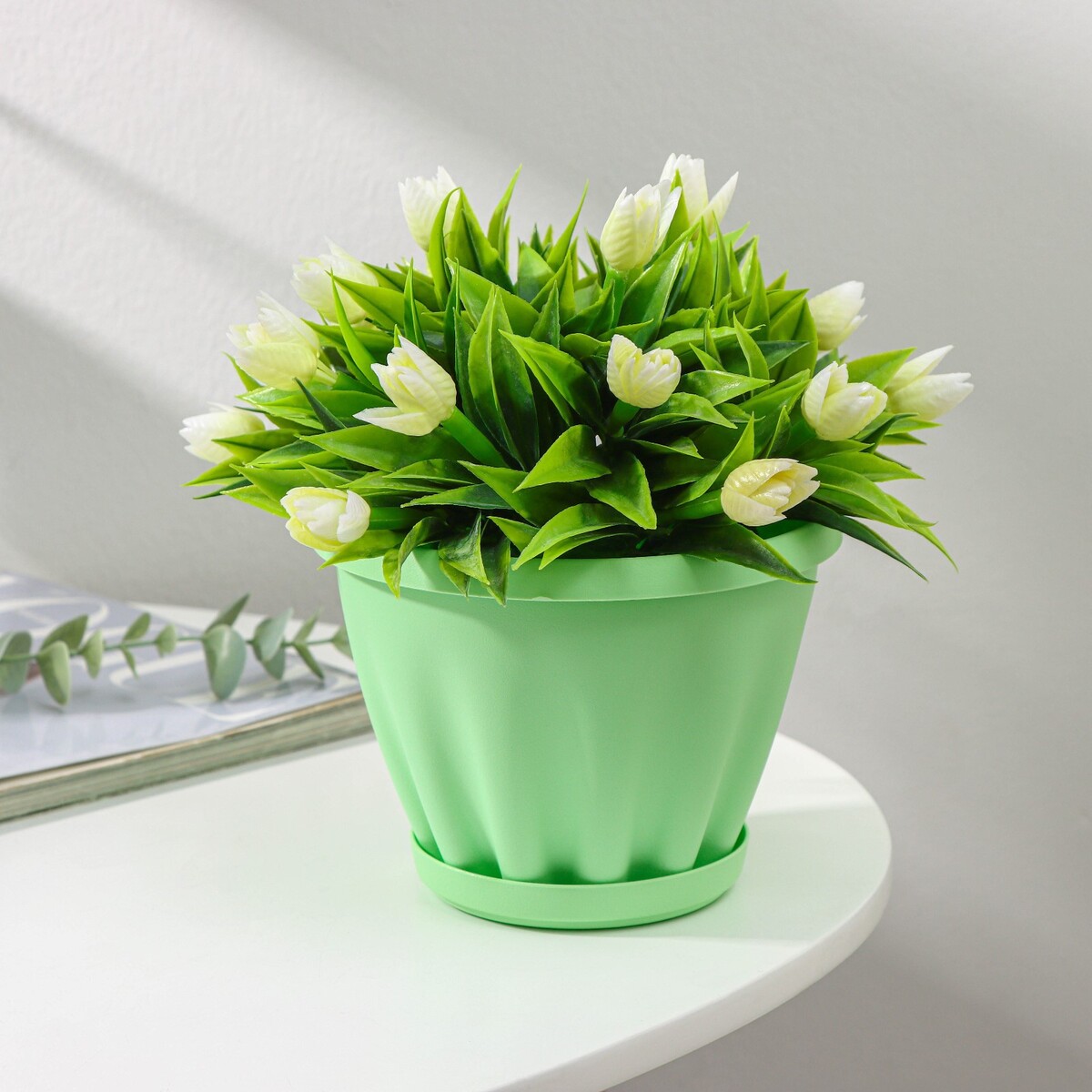 Горшок для цветов с поддоном комплект посудосушителей с поддоном для шкафа 60 см 56 5×25 6 см белый