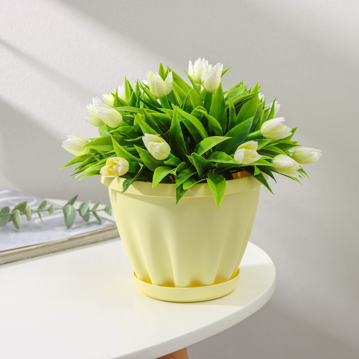 Горшок для цветов с поддоном комплект посудосушителей с поддоном для шкафа 40 см 36 5×25 6 см белый