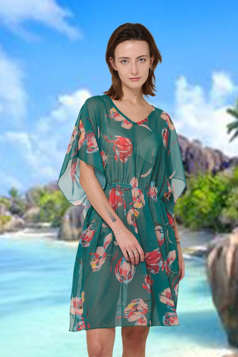 Платье пляжное Mix-Mode, размер 46, цвет зеленый 02607978 - фото 1