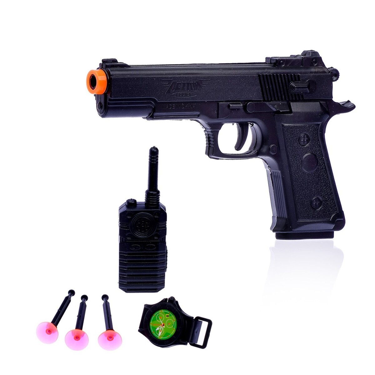 Набор полицейского, пистолет с присосками + акс, в пакете игрушка оружие с присосками наборы полицейского наборы военного