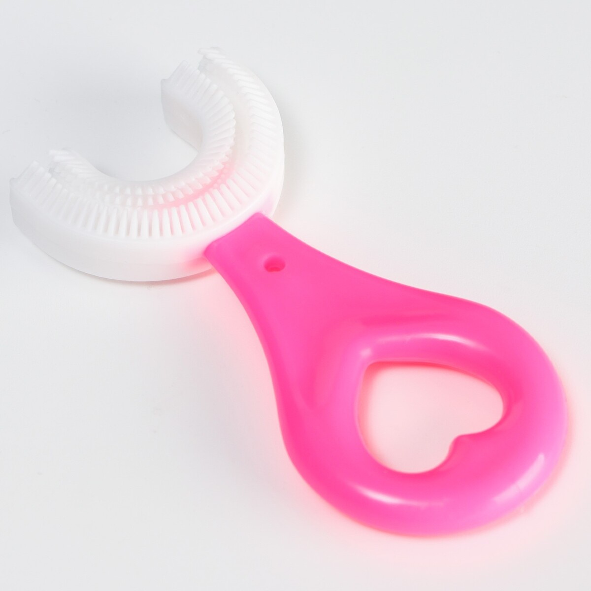 Детская зубная щетка - прорезыватель, u-образная, цвет розовый