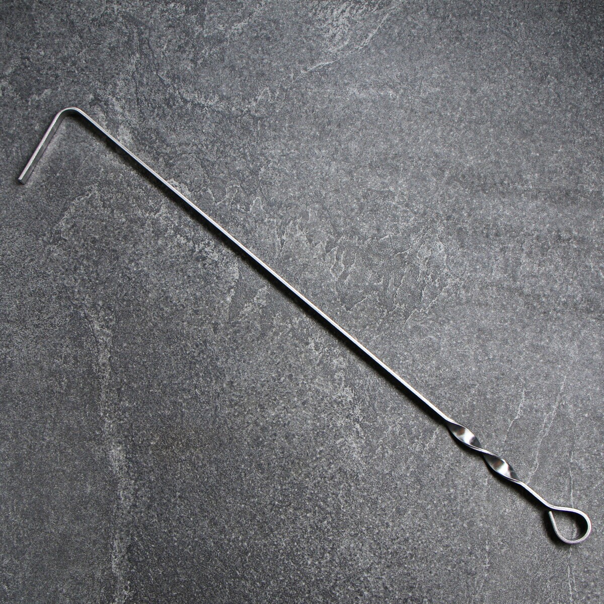 Кочерга из нержавеющей стали, ручка - кольцо, ширина - 12 мм, 60 см совок посадочный длина 30 см ширина 8 5 см резная ручка