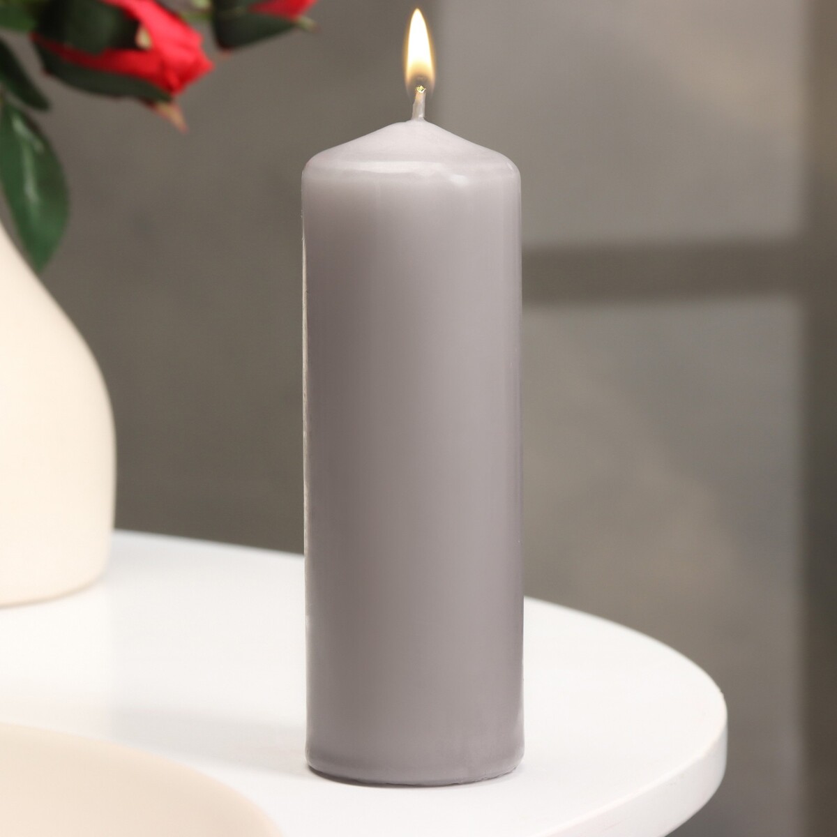 Свеча - цилиндр, 4×12 см, 15 ч, дымка свеча цилиндр 4×12 см 15 ч дымка