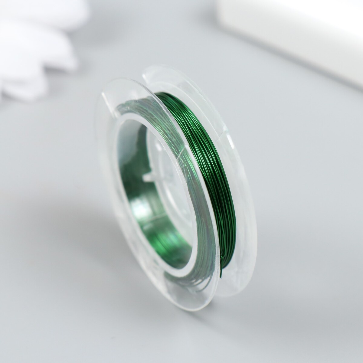 Проволока для бисера 0,3 мм, 10 м, зеленый проволока для бисера d 0 3 мм серебро рул 10 м