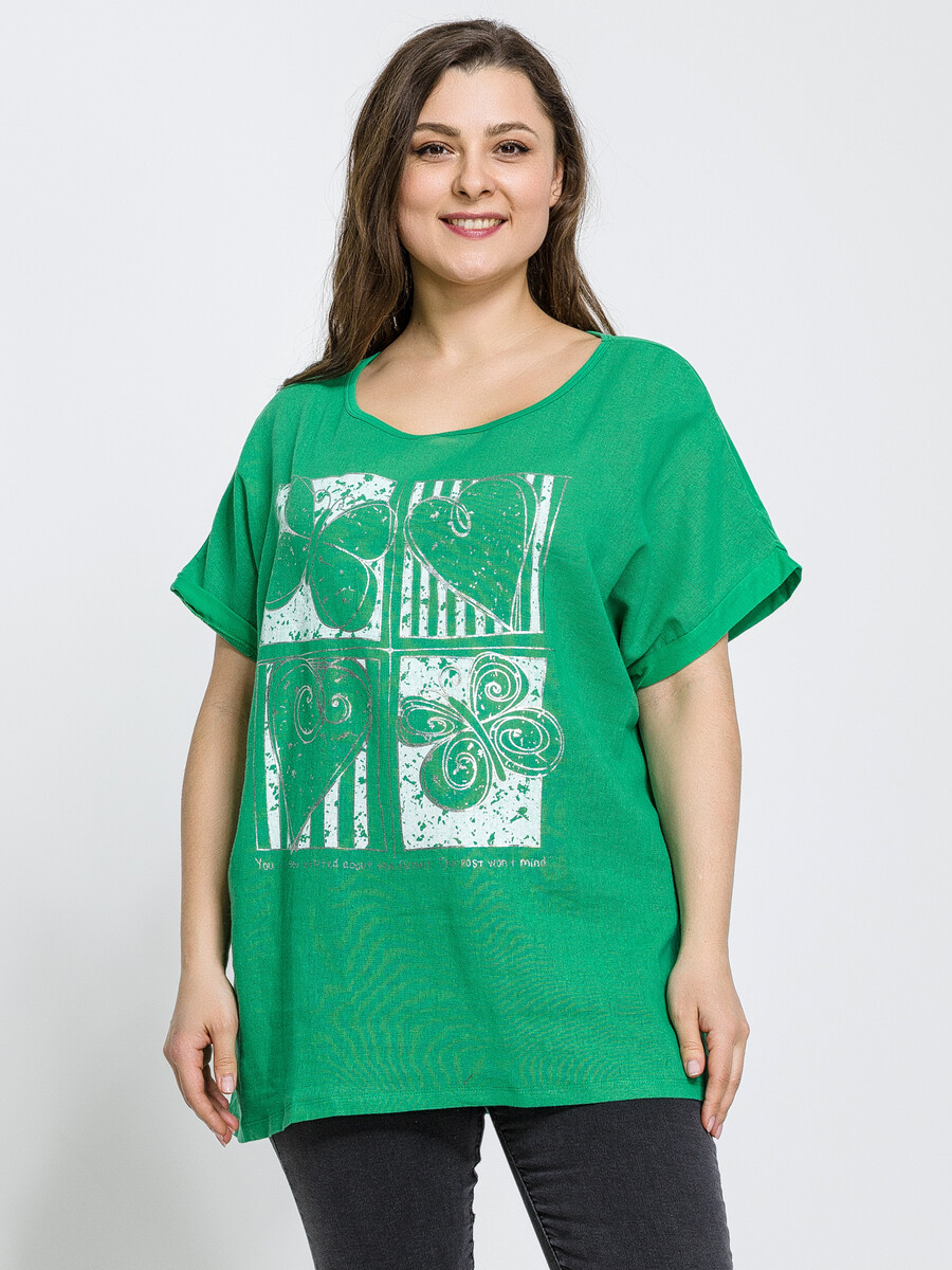 Блузка Modalime, размер 50, цвет зеленый 02722915 - фото 2