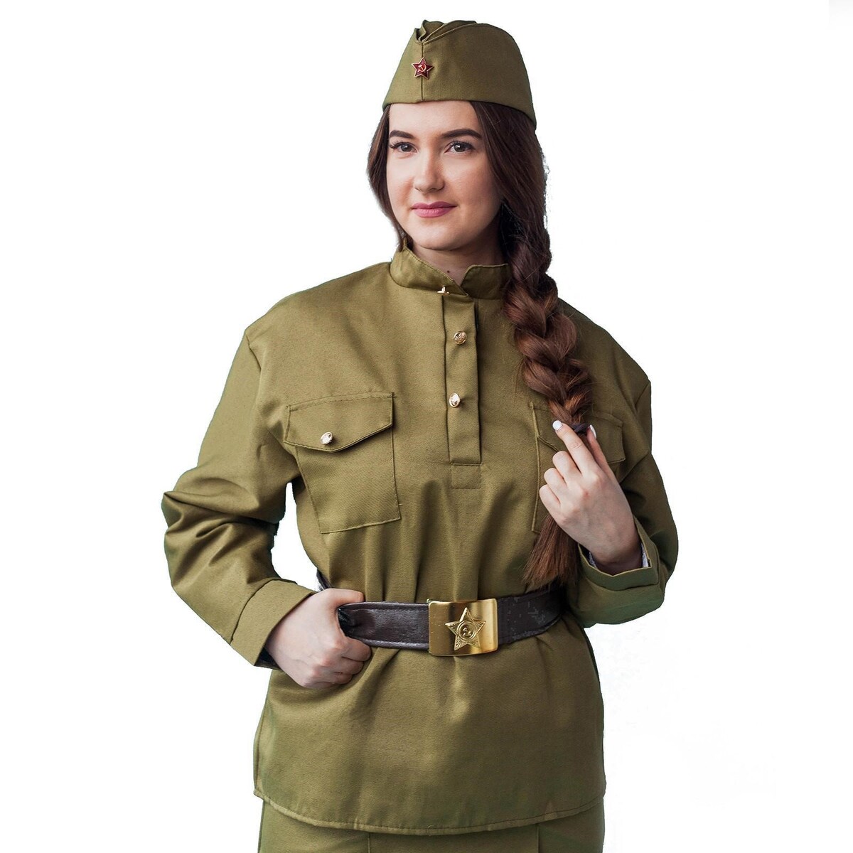 Костюм женский военный гимнастёрка юбка ремень пилотка