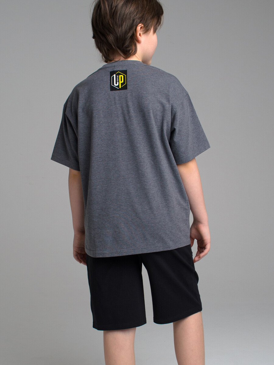 Комплект трикотажный фуфайка футболка шорты PLAYTODAY, размер рост 128 см, цвет серый 02738990 - фото 3