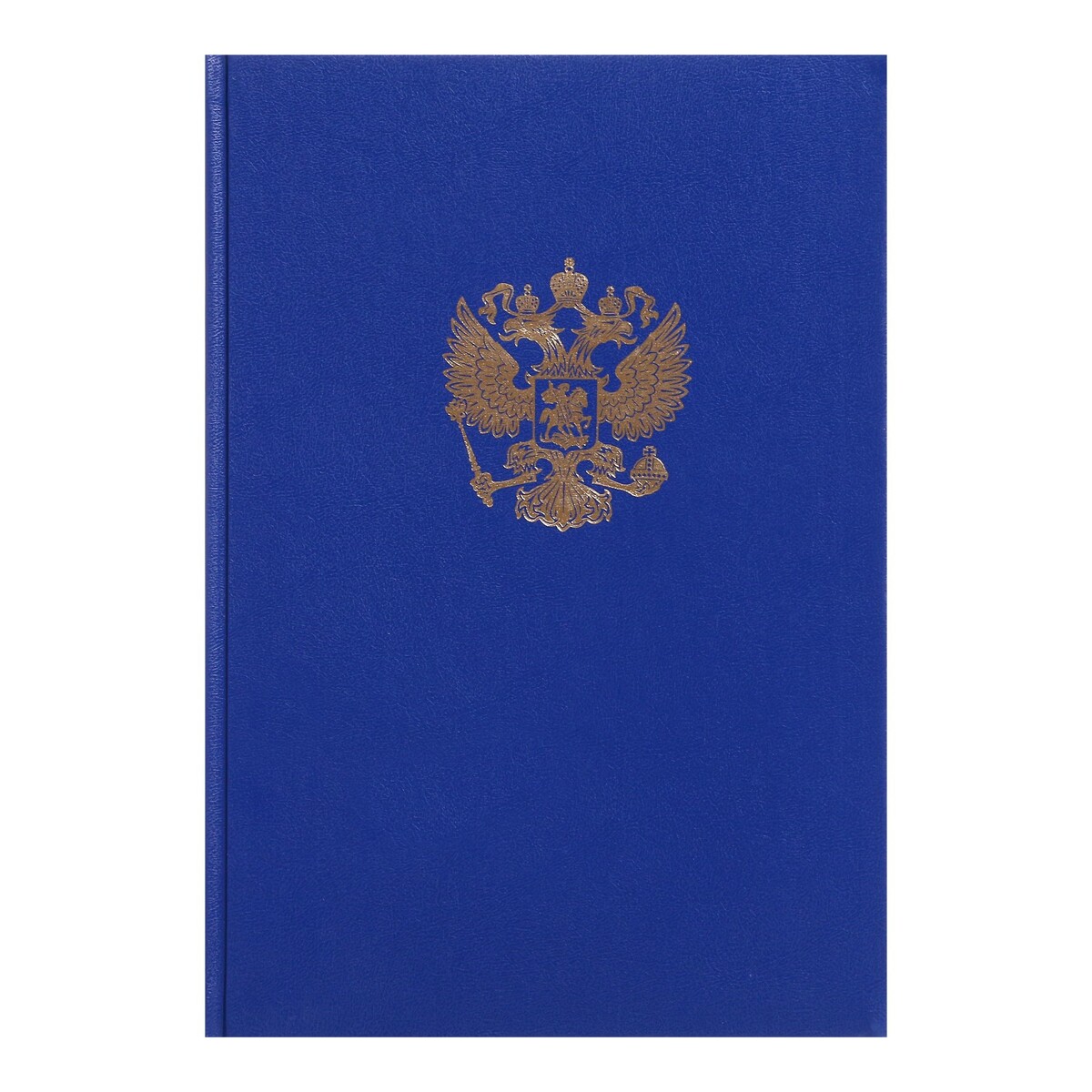 Книга учета, 96 листов, обложка бумвинил, блок офсет, клетка, цвет синий, герб (тиснение золотой фольгой) обложка для паспорта тиснение