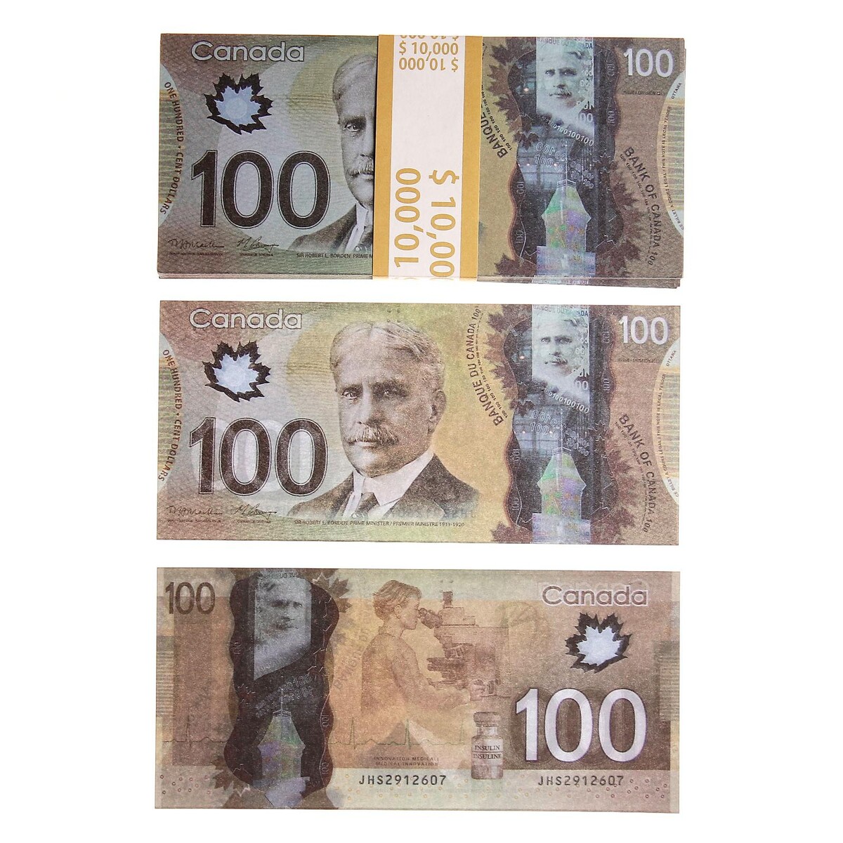 Пачка купюр 100 канадских долларов пачка купюр 1000 немецких марок