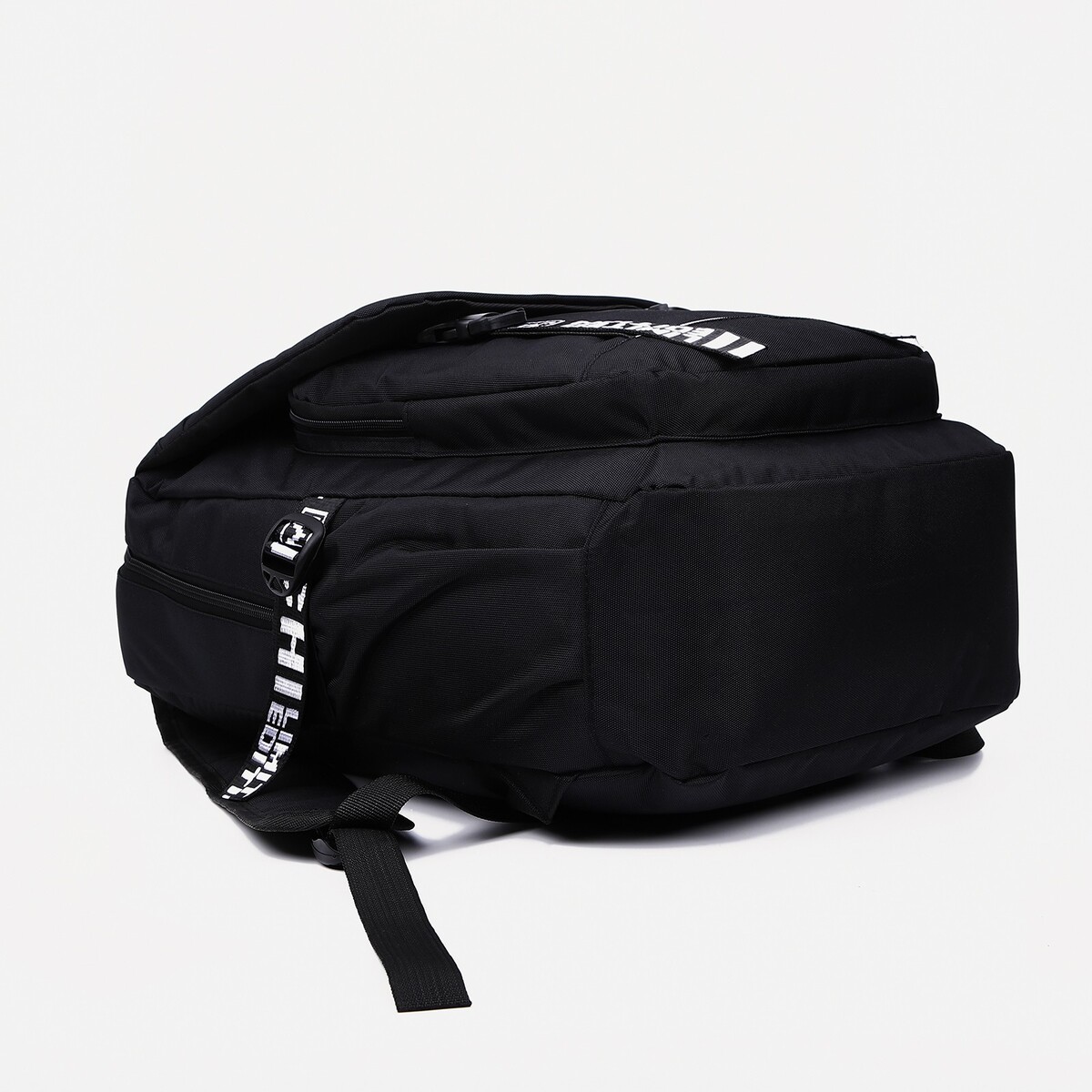фото Рюкзак на молнии, 2 наружных кармана, цвет черный no brand