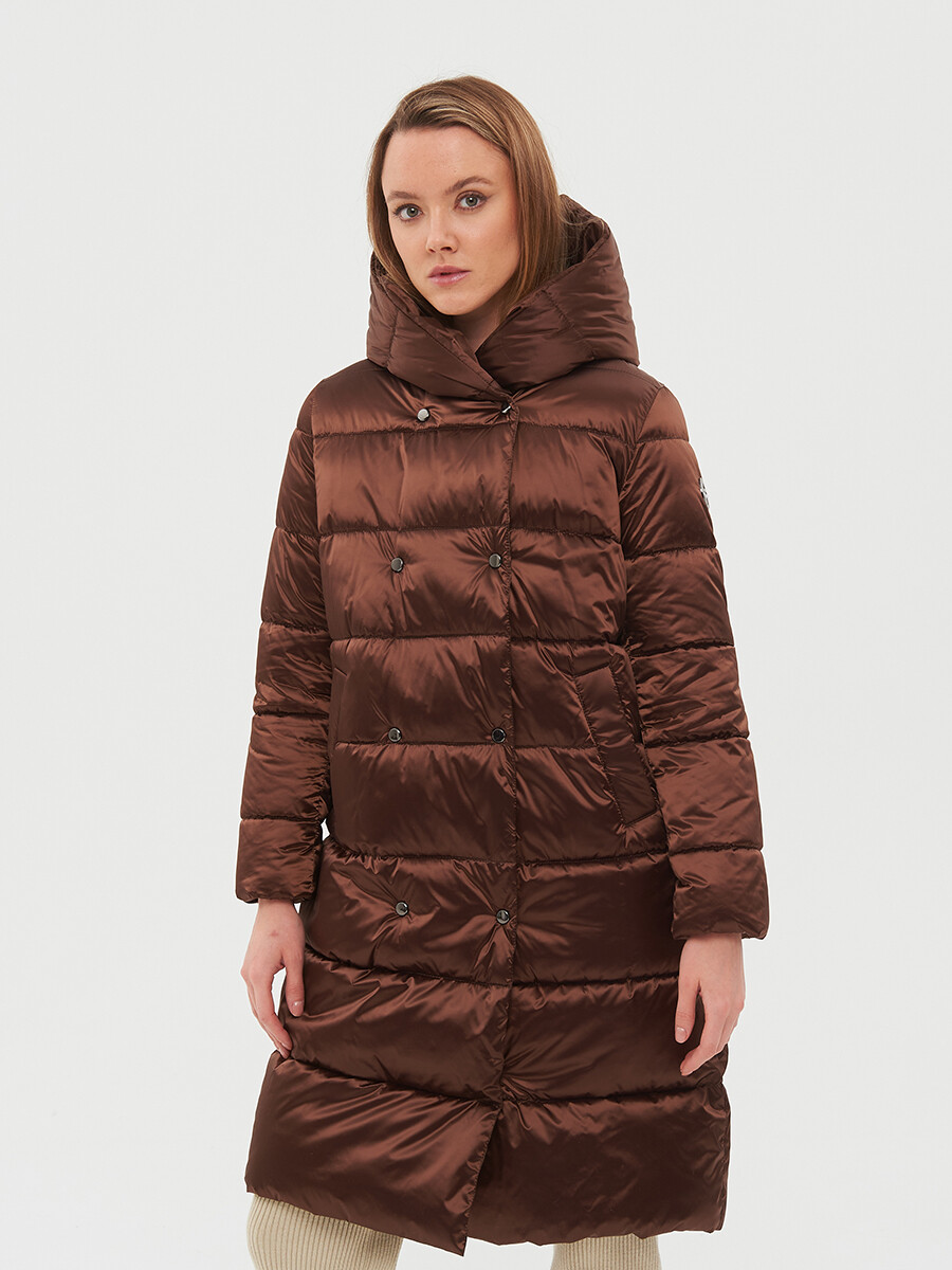 Пальто LAB FASHION, размер 44, цвет коричневый 02855183 двубортные - фото 1