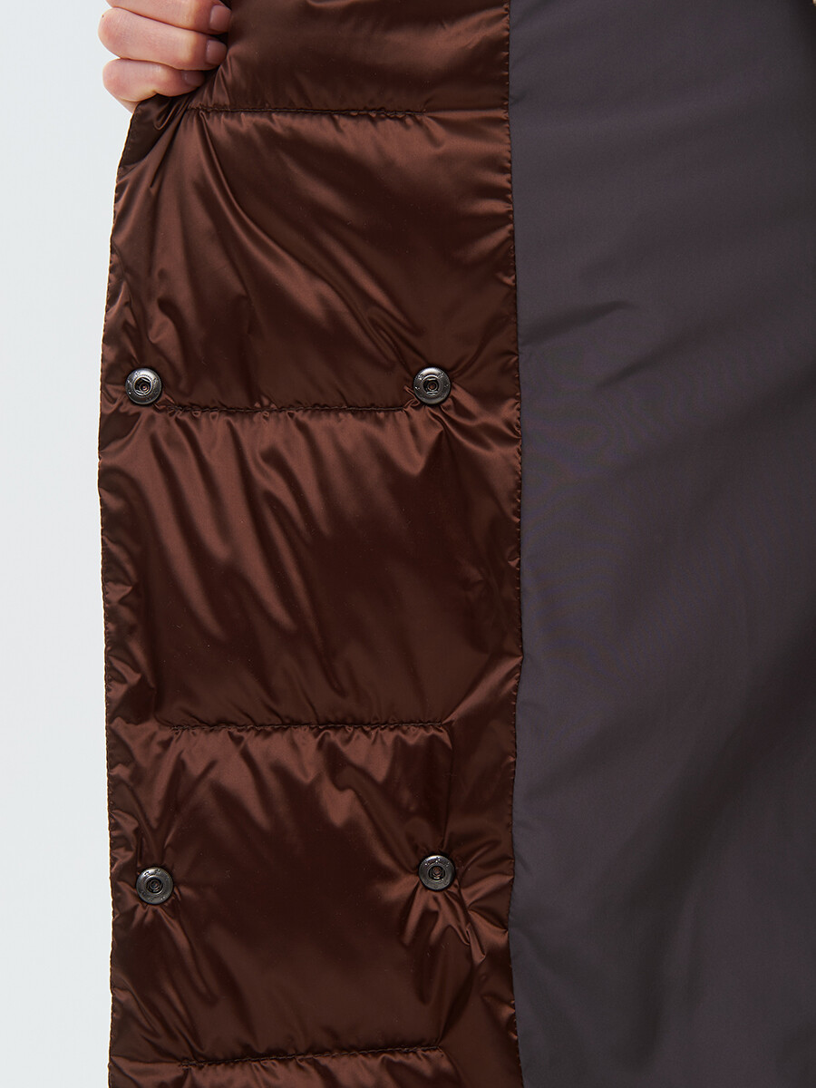 Пальто LAB FASHION, размер 44, цвет коричневый 02855183 двубортные - фото 9