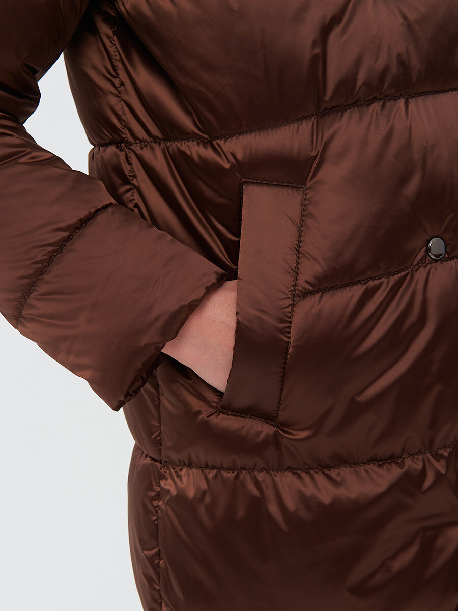 Пальто LAB FASHION, размер 44, цвет коричневый 02855183 двубортные - фото 7