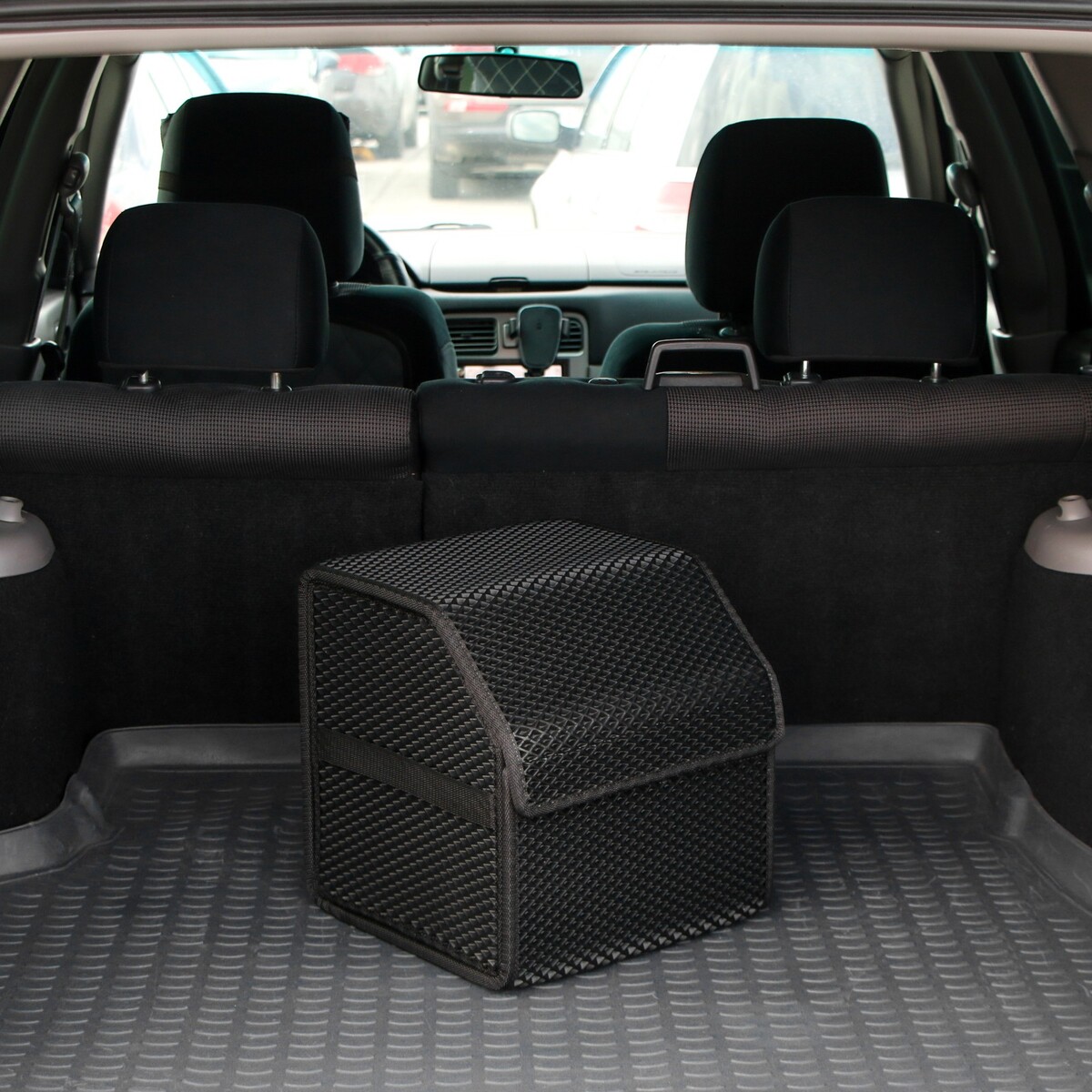 фото Органайзер саквояж в багажник автомобиля, из eva-материала, 30 см, черный кант no brand