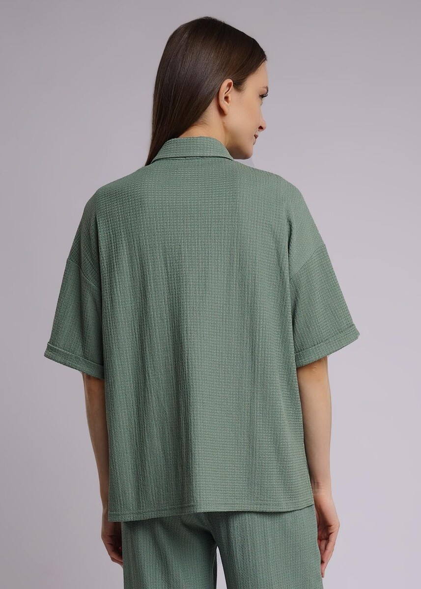 Блузка рубашка CLEVER, размер 44, цвет хаки 02857641 - фото 2