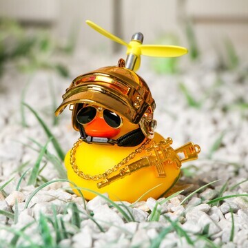 Утка с пропеллером желтая, шлем золотист
