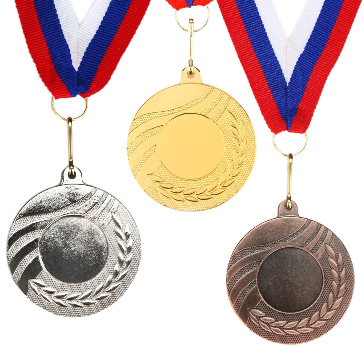 Медаль под нанесение 007 диам 5 см. цвет бронз. с лентой медаль под нанесение 034 диам 4 см бронз с лентой