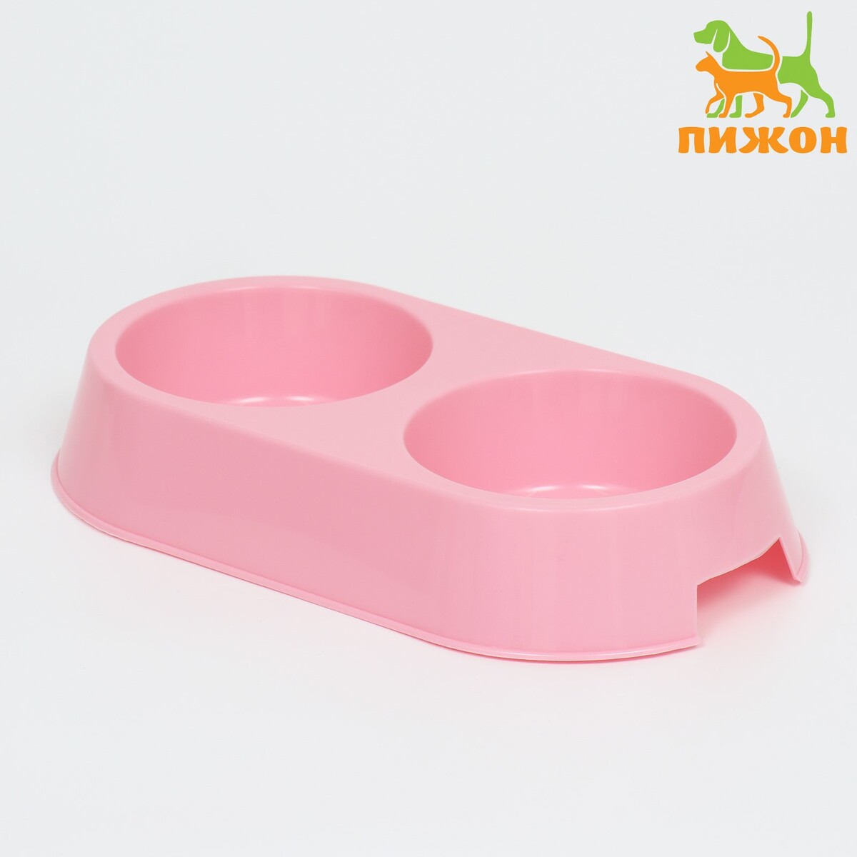 Миска пластиковая двойная 29,5 х 16,5 х 5 см, нежно розовая миска пластиковая медленное кормление18 х 18 5 х 5 5 см розовая