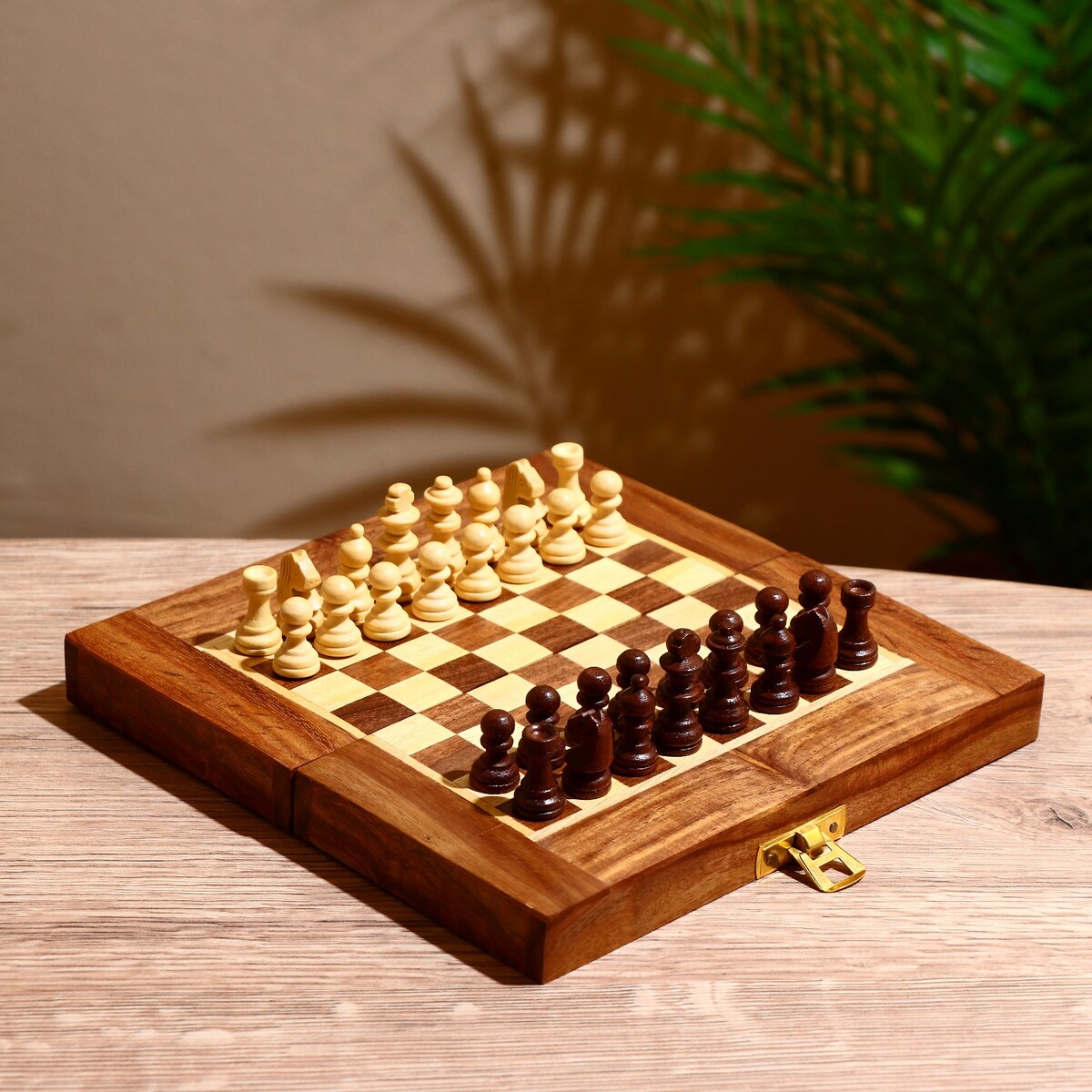 Шахматы дерево, 18х18,5х2 см шахматы я учусь играть