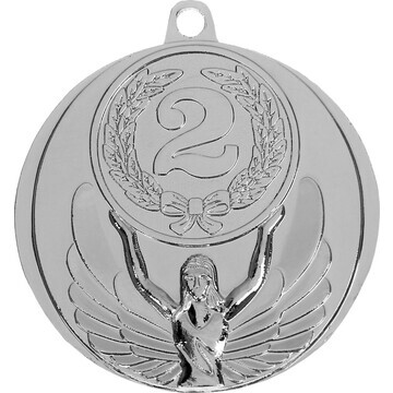 Медаль призовая, 2 место, серебро, d=4,5