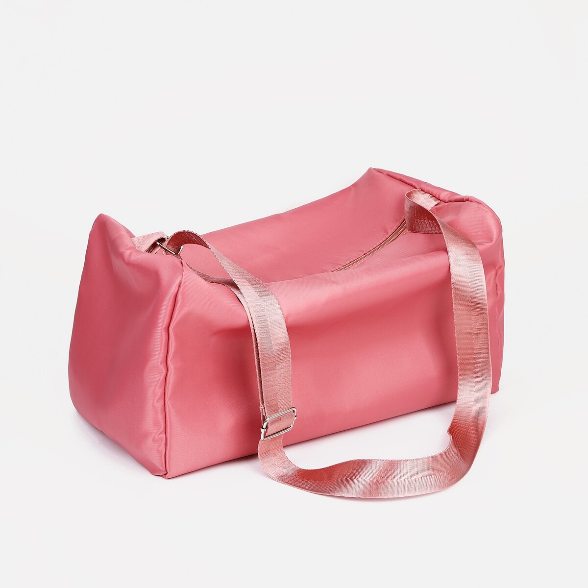 Сумка спортивная на молнии, регулируемый ремень, цвет розовый сумка багет отдел на молнии регулируемый ремень пудра