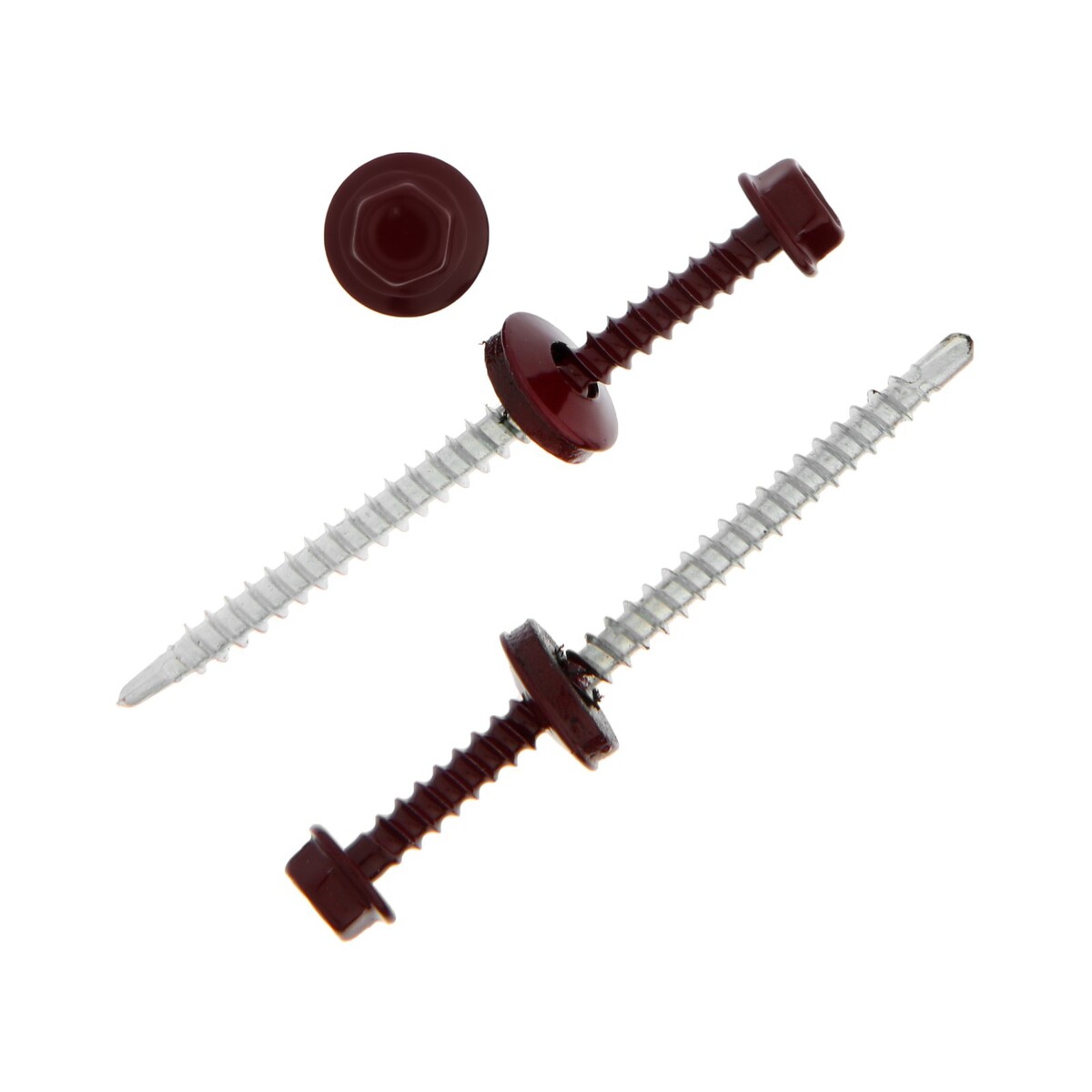 

Саморезы кровельные haupt 4.8х70 ral3005 красное вино 100 шт, Красный