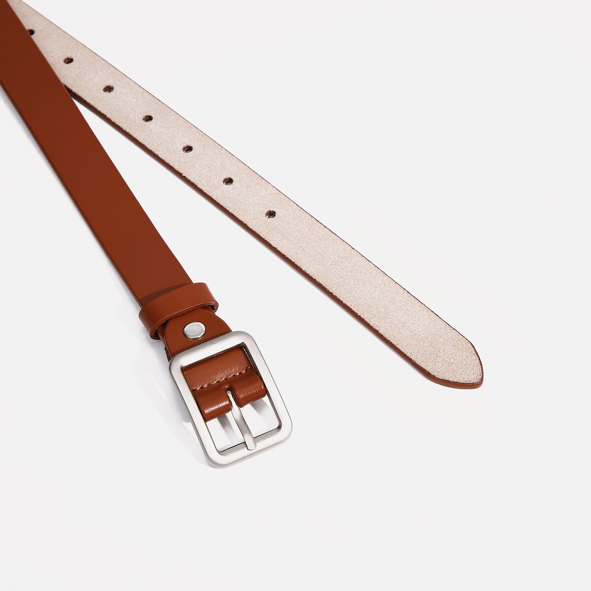 фото Ремень женский, ширина 2.2 см, винт, пряжка металл, цвет оранжевый no brand