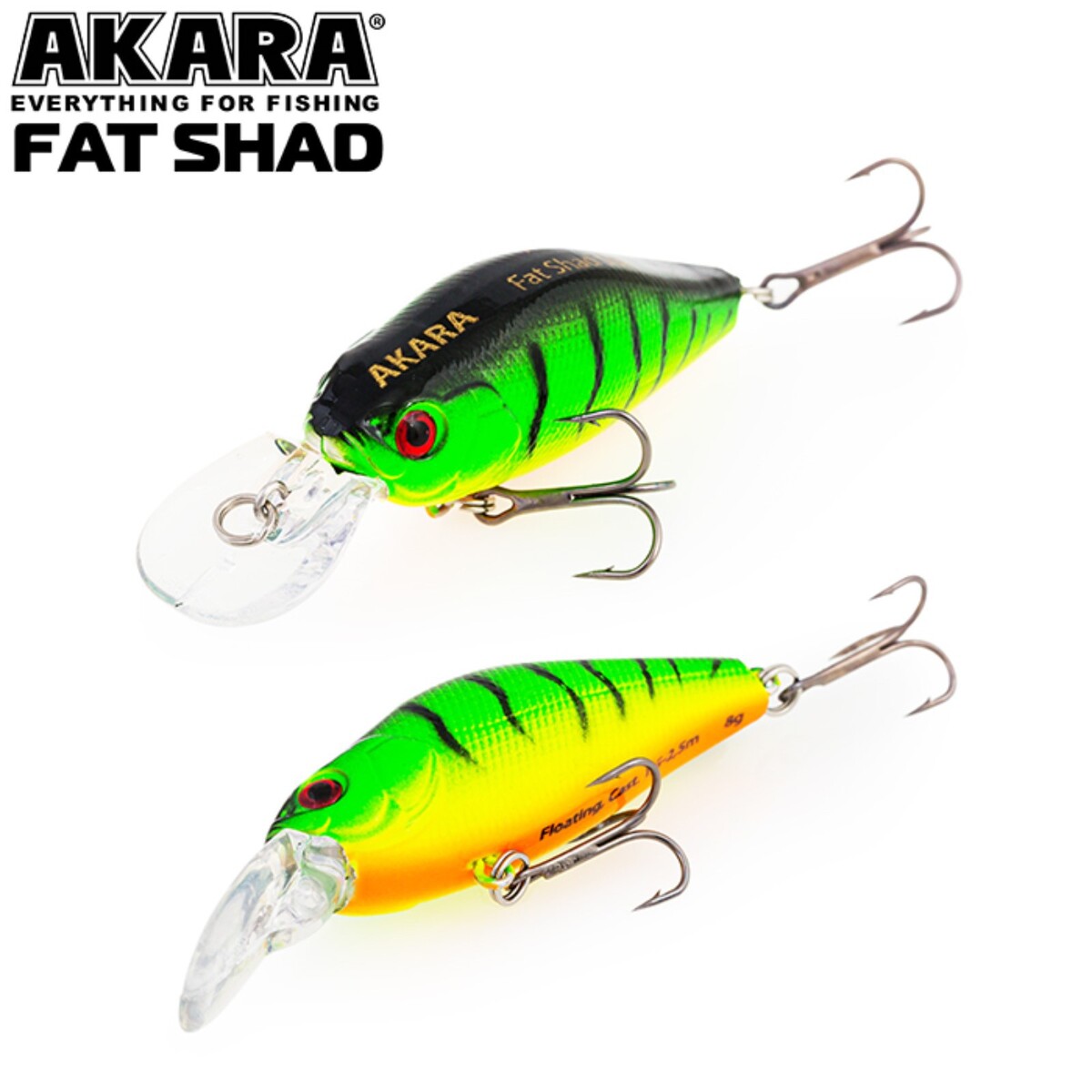 

Воблер akara fat shad 55f, цвет a7, длина 5,5 см, 8 гр., Разноцветный