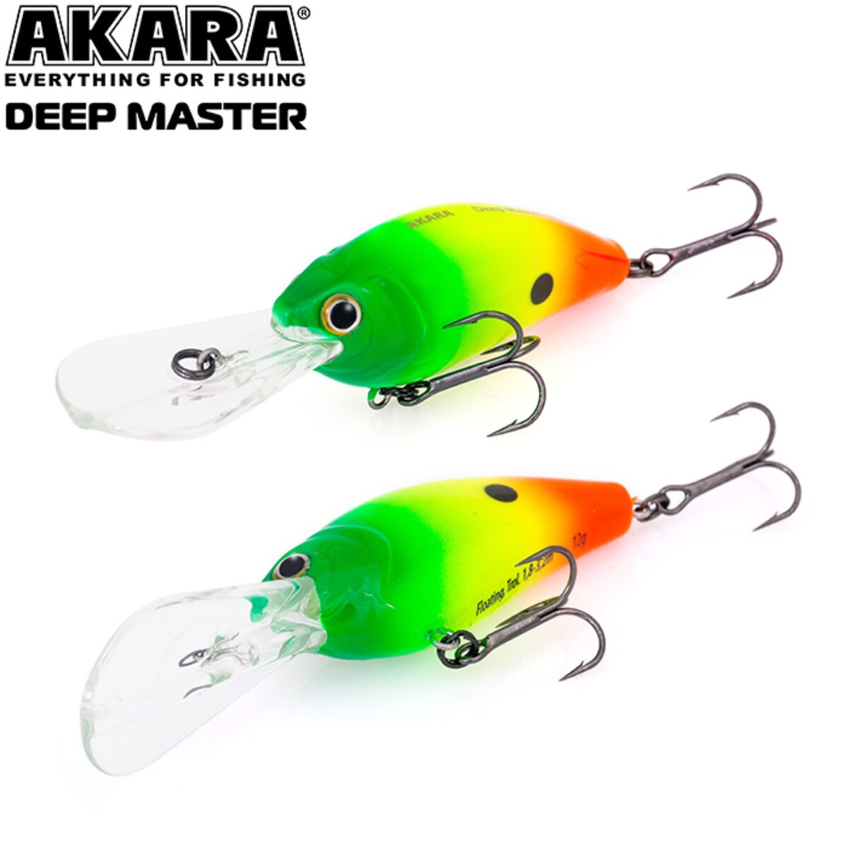 

Воблер akara deep master 60f, цвет a21, длина 9 см, 12 гр., Разноцветный